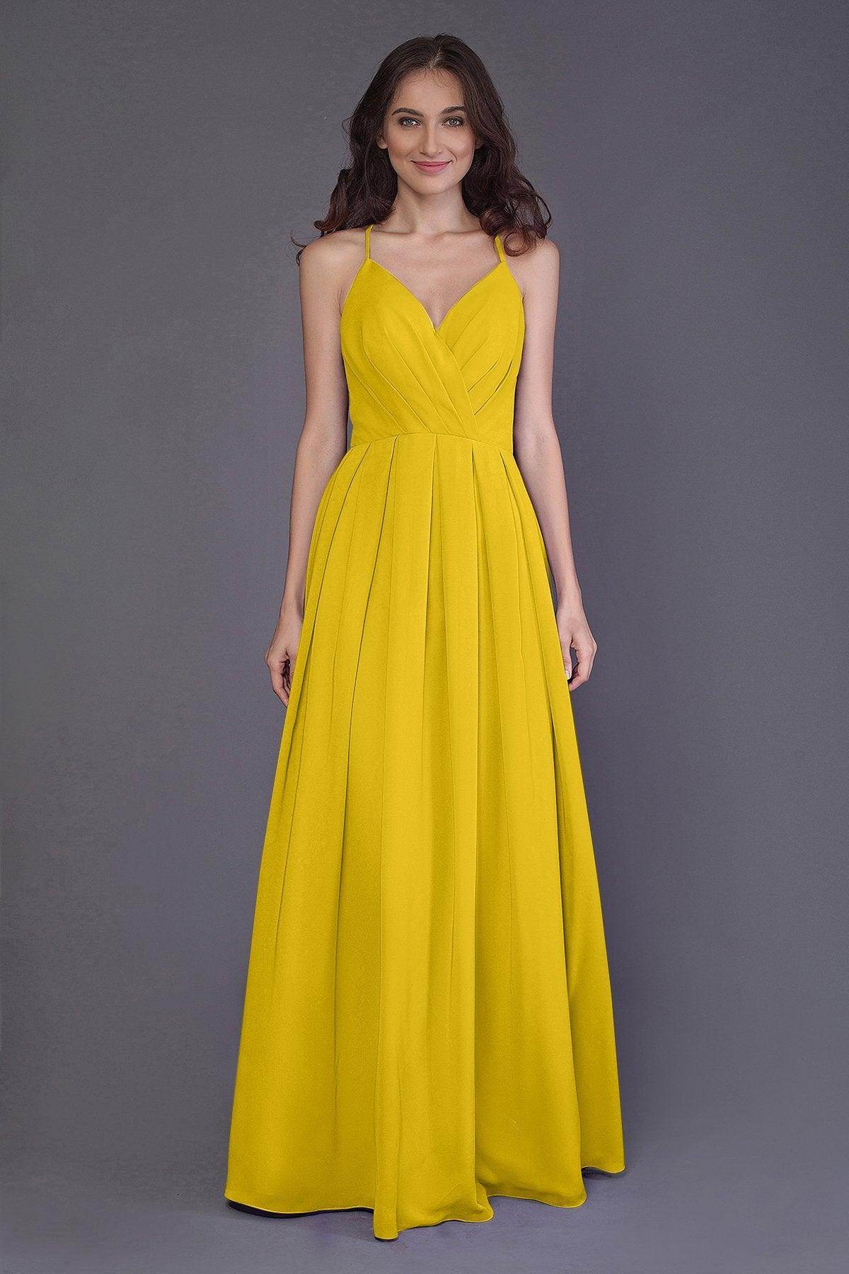 Sheath-Column Floor Length Chiffon Bridesmaid Dress PR3572 - COCOMELODY